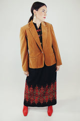 camel colored velvet blazer vintage 1980's