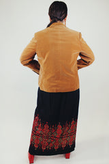 camel colored velvet blazer vintage 1980's