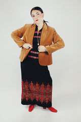 camel colored velvet blazer vintage 1980's