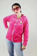 Velour Zip Up Track Jacket