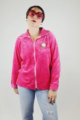 Velour Zip Up Track Jacket