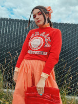 long sleeve red pullover sweater vintage 1980's Nebraska cornhuskers