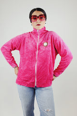 Velour Zip Up Track Jacket