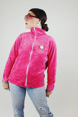 Velour Zip Up Track Jacket