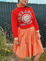 long sleeve red pullover sweater vintage 1980's Nebraska cornhuskers