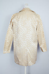cream satin blazer with buttons and pockets vintage women's 1950's