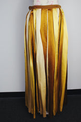 satin maxi skirt in gold and yellow vertical stripe vintage