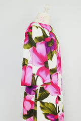 cut out sleeve maxi length floral print cotton dress vintage 1960's