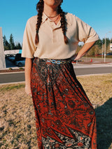 Printed Top and Maxi Skirt Set