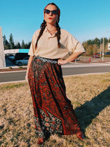 Printed Top and Maxi Skirt Set