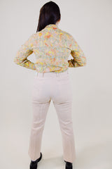 tan and white striped polyester pants vintage 1970's