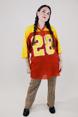 red and yellow mesh football jersey vintage wilson's