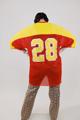 red and yellow mesh football jersey vintage wilson's