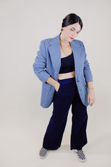 long sleeve houndstooth print blazer with two button closure vintage 1970's