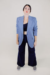 long sleeve houndstooth print blazer with two button closure vintage 1970's