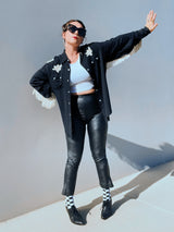 Long Sleeve Button Up With Fringe & Sequins