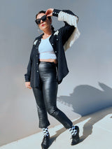 Long Sleeve Button Up With Fringe & Sequins