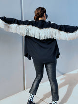 Long Sleeve Button Up With Fringe & Sequins