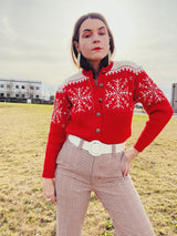 Red Printed Norwegian Sweater
