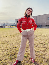 Red Printed Norwegian Sweater