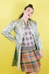 Women's vintage 1940's Owen Bros, Hand Embroidered, Made in China label long sleeve silk satin embroidered printed jacket.