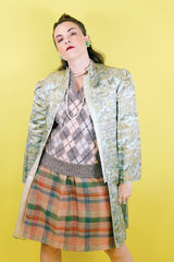 Women's vintage 1940's Owen Bros, Hand Embroidered, Made in China label long sleeve silk satin embroidered printed jacket.