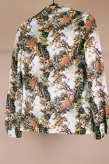 Long Sleeve Renaissance Printed Blouse