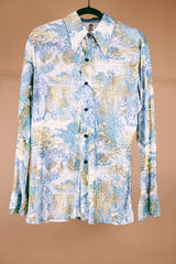 Long Sleeve Shiny Printed Shirt