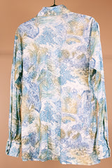 Long Sleeve Shiny Printed Shirt