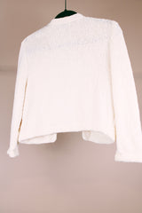 Cropped Embroidered Open Cardigan