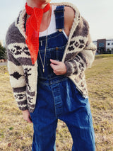 Reindeer Printed Cowichan Sweater