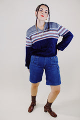 denim bermuda shorts with multiple pockets women's vintage 1990's