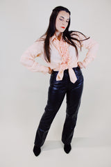 dark brown leather pants vintage 1980's