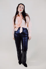 dark brown leather pants vintage 1980's