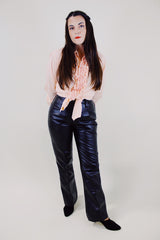 dark brown leather pants vintage 1980's