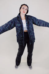 long sleeve camo jacket with button up closure and pockets vintage army