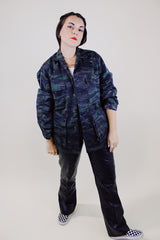 long sleeve camo jacket with button up closure and pockets vintage army