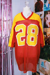 red and yellow mesh football jersey vintage wilson's