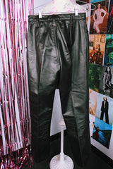 dark brown leather pants vintage 1980's