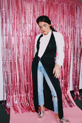 long sleeve white button up blouse with attached tie neck vintage 1980's