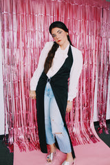 long sleeve white button up blouse with attached tie neck vintage 1980's