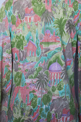 Women's vintage 1970's matching tank top and button up blouse set.