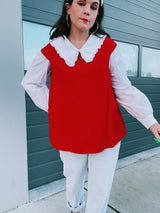 Sleeveless Velvet Blouse