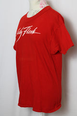 Women's or men's vintage 1970's Mayo Spruce label short sleeve red cotton tee from Lady Flash's Beauties in the Night 1976 album.