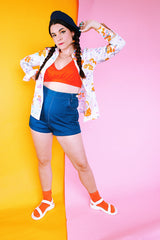 high waisted short shorts with white trim 1950's vintage women's