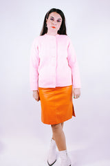 orange leather pencil skirt vintage 1980's