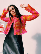 Floral Sheer Cropped Blouse