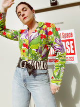 Long Sleeve Floral Printed Lightweight Blazer