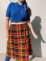 Plaid Wool Wrap Skirt