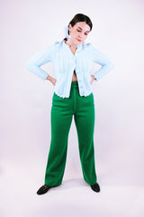 vintage pendleton green wool high waisted pants women's